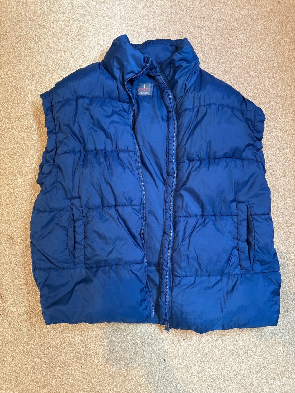 Free People In A Bubble Puffer Vest, size S, Cobalt Blue